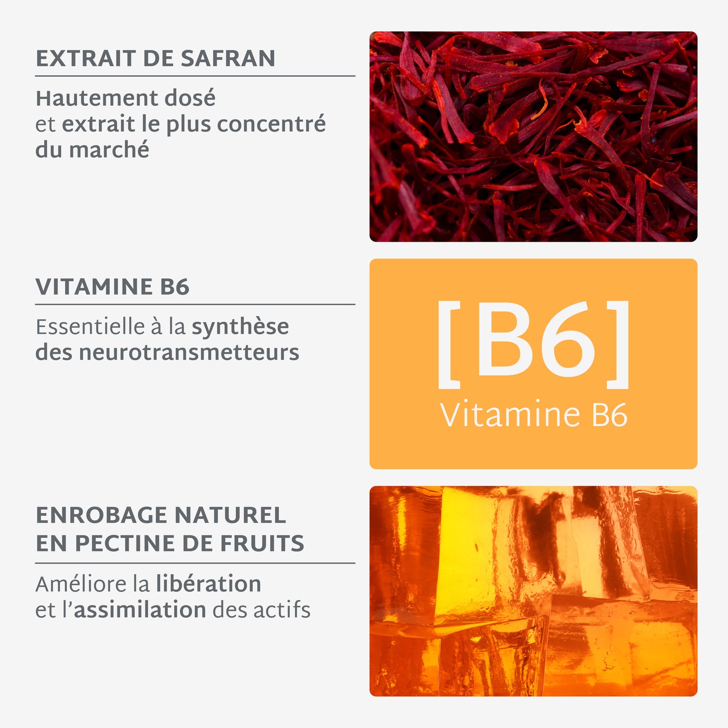 Gummies SAFRAN B6 SANS SUCRES | Équilibre émotionnel | 21 jours 🌺