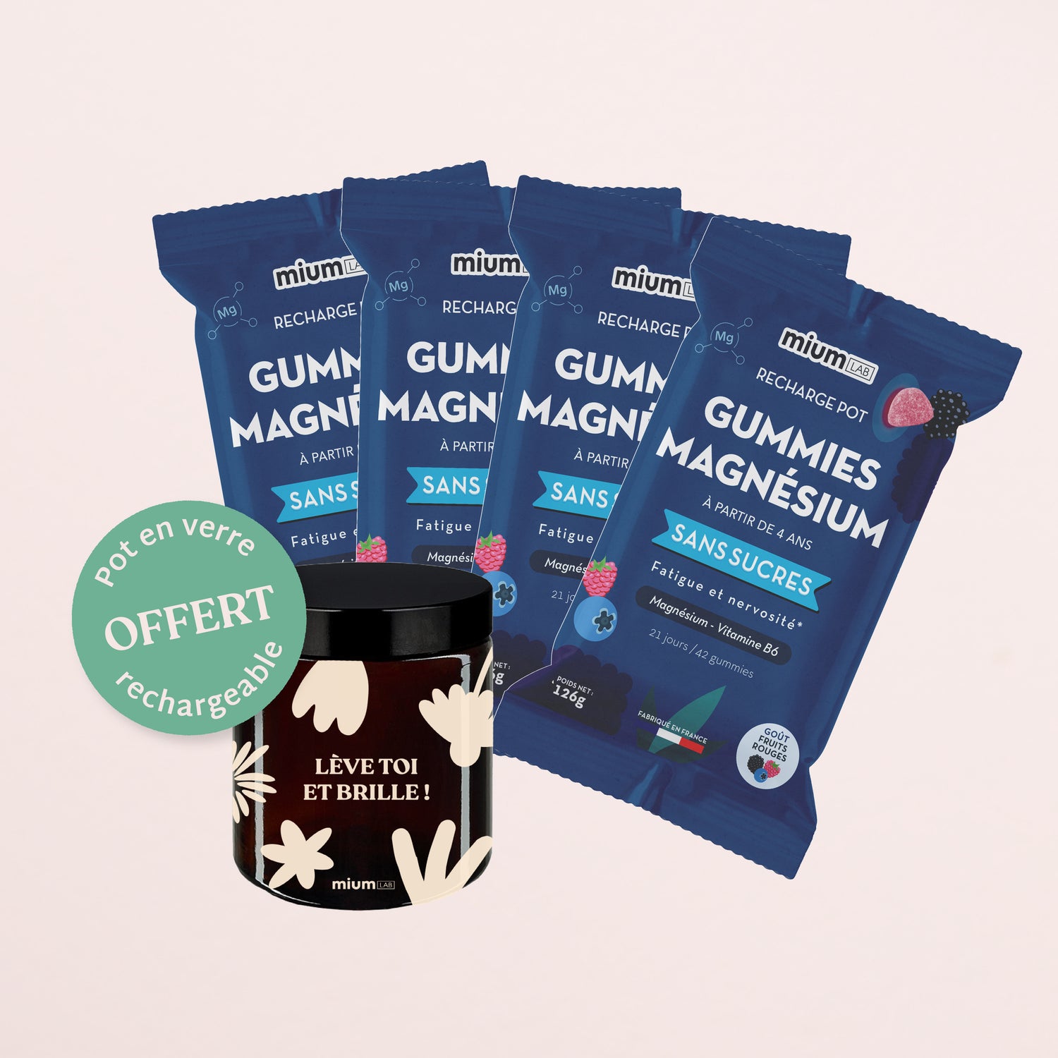 Pack 4 eco-vullingen MAGNESIUM | Vermindert vermoeidheid en nervositeit | 4 x 21 dagen