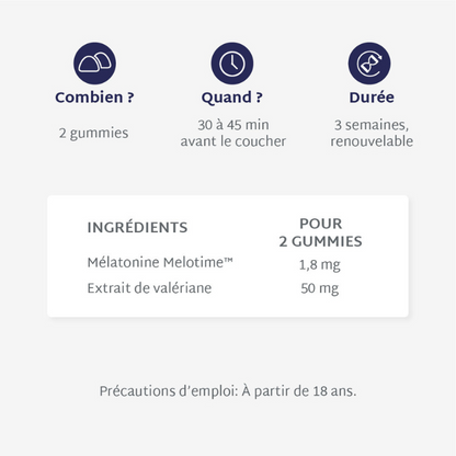 Gummies SOMMEIL LIBÉRATION PROLONGÉE | Réduit les réveils nocturnes | 21 jours 🔬