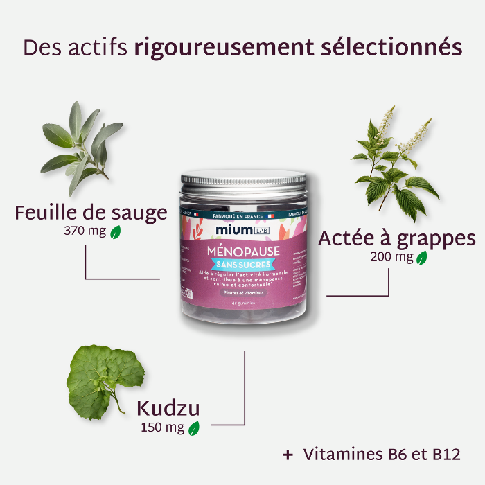 Gummies Ménopause SANS SUCRES | Bouffées de chaleur, fatigue | 21 jours