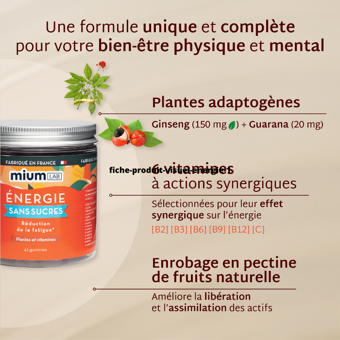 Gummies ÉNERGIE SANS SUCRES | Boost Physique et Mental | 21 jours