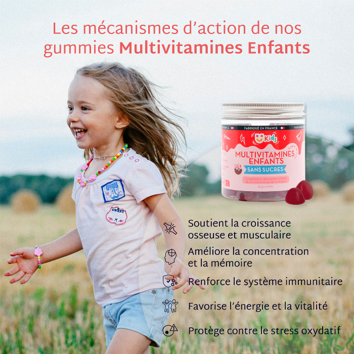 Gummies Enfants SANS SUCRES | Multivitaminé | 21 jours